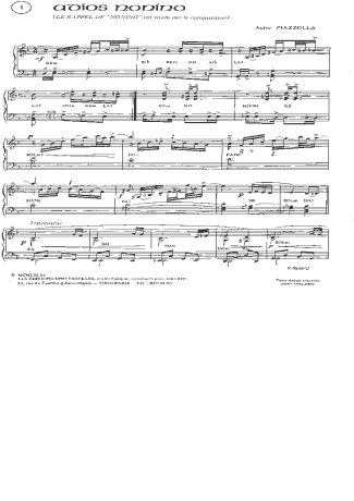 Astor Piazzolla  score for Piano