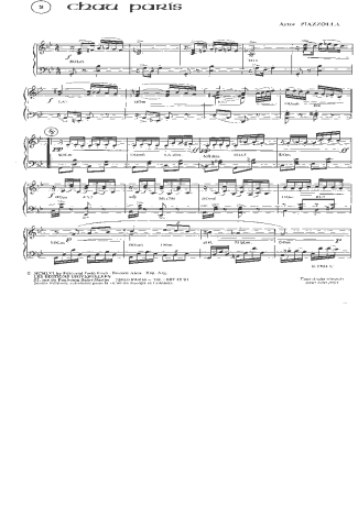 Astor Piazzolla Chau Paris score for Piano