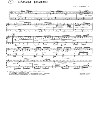 Astor Piazzolla  score for Piano