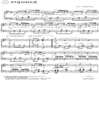 Astor Piazzolla Imperial score for Piano