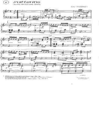 Astor Piazzolla Jattenos score for Piano