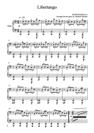 Astor Piazzolla Libertango score for Piano