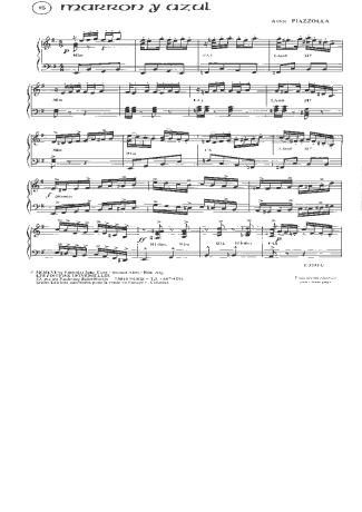 Astor Piazzolla Marron Y Azul score for Piano