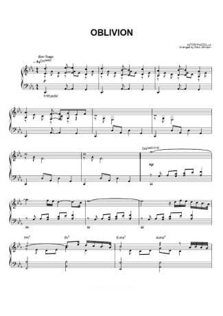 Astor Piazzolla Oblivion score for Piano