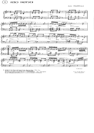 Astor Piazzolla Rio Sena score for Piano