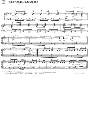 Astor Piazzolla  score for Piano