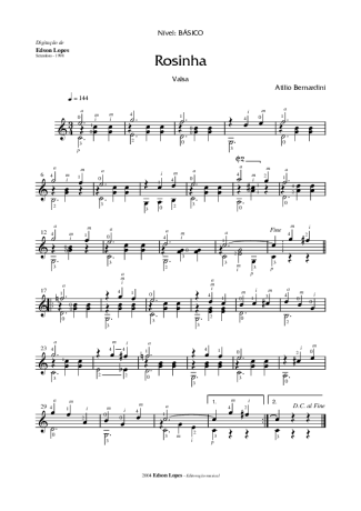 Attílio Bernardini Rosinha score for Acoustic Guitar