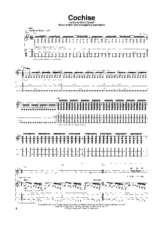 Audioslave  score for Guitar