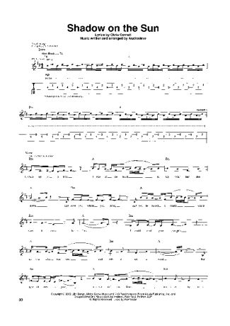 Audioslave Shadow On The Sun score for Guitar