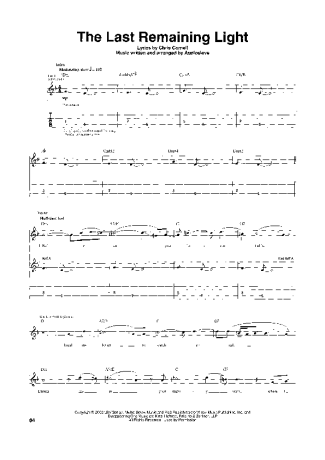 Audioslave The Last Remaining Light score for Guitar