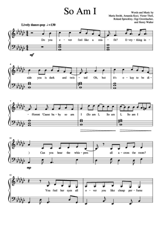 Ava Max So Am I score for Piano