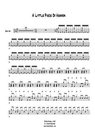 Avenged Sevenfold A Little Piece Of Heaven score for Drums