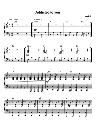 Avicii  score for Piano