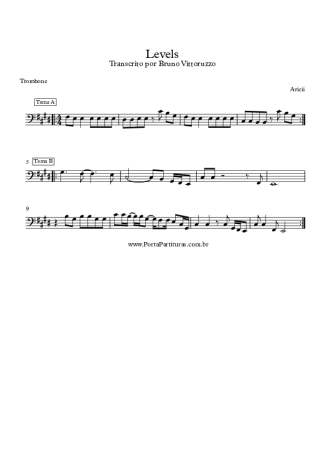 Avicii Levels score for Trombone