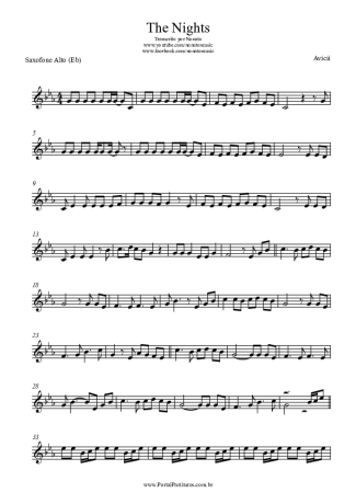 Avicii The Nights score for Alto Saxophone