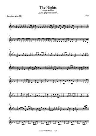 Avicii  score for Alto Saxophone