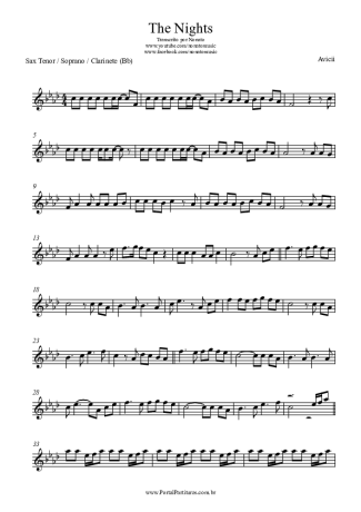 Avicii The Nights score for Clarinet (Bb)