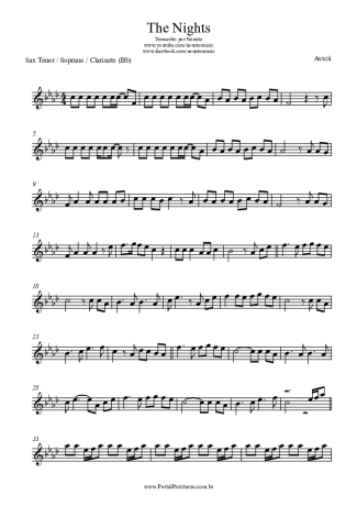 Avicii  score for Clarinet (Bb)