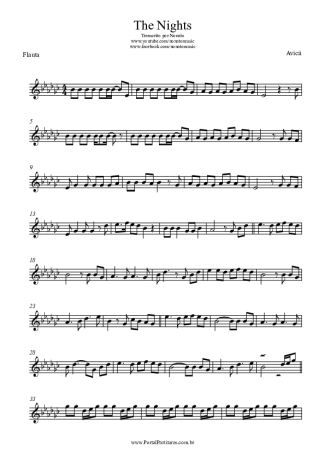 Avicii  score for Flute