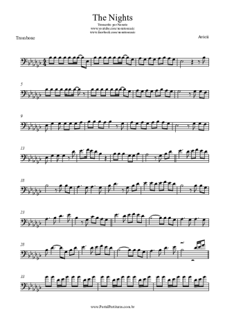 Avicii  score for Trombone
