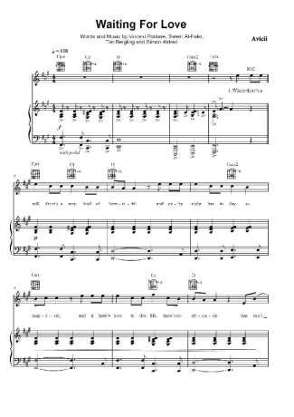 Avicii  score for Piano