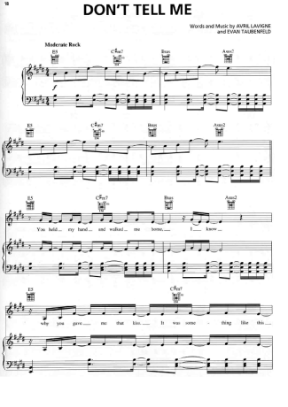 Avril Lavigne  score for Piano