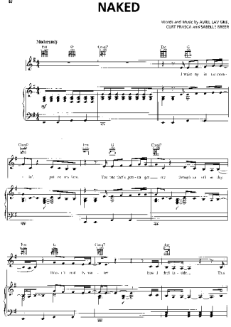 Avril Lavigne  score for Piano