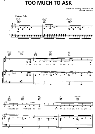 Avril Lavigne  score for Piano