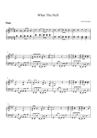 Avril Lavigne What The Hell score for Piano