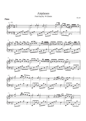 B.O.B.  score for Piano