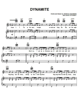 BTS Dynamite score for Piano