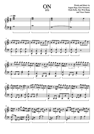 BTS  score for Piano