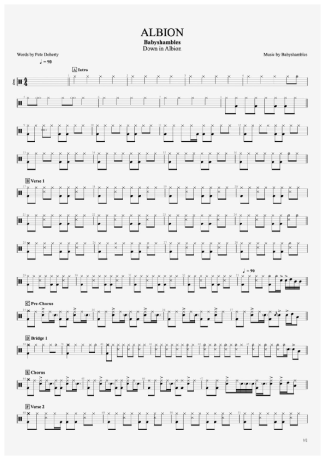 Babyshambles Albion score for Drums