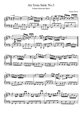 Bach  score for Piano