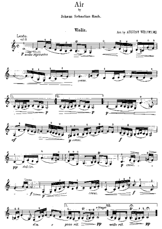 Bach  score for Violin