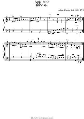 Bach Applicatio BWV 994 (CM)  score for Piano