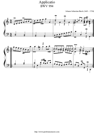 Bach  score for Piano