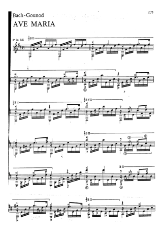 Bach Ave Maria score for Acoustic Guitar