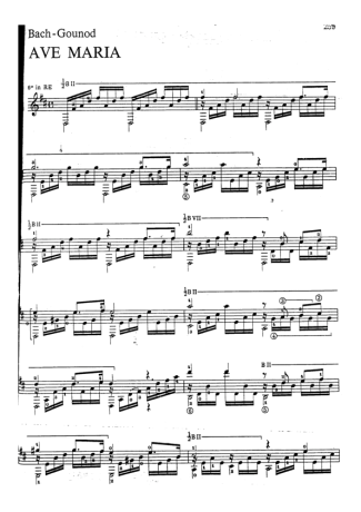 Bach  score for Acoustic Guitar