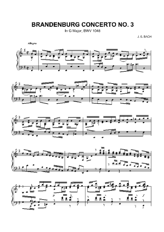 Bach  score for Piano