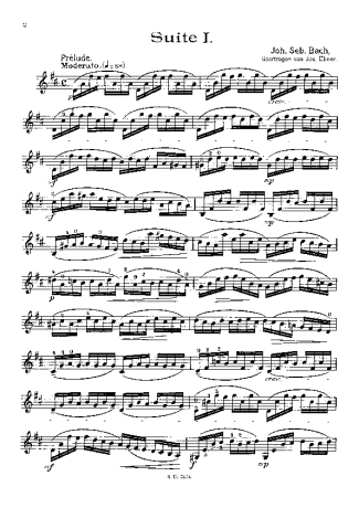 Bach  score for Violin