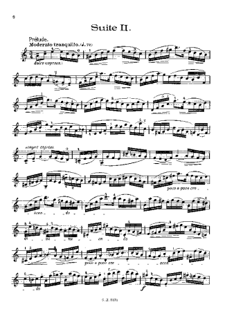 Bach Cello Suite No. 2 score for Violin