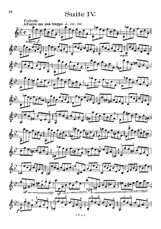 Bach Cello Suite No. 4 score for Violin
