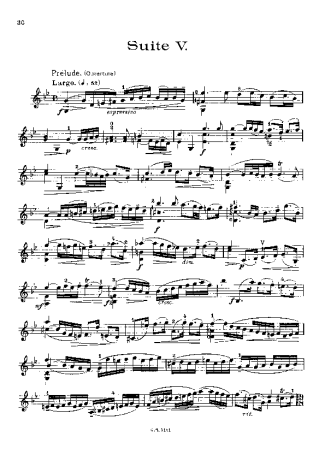 Bach  score for Violin