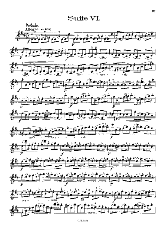 Bach  score for Violin