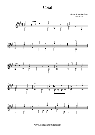 Bach Coral score for Acoustic Guitar