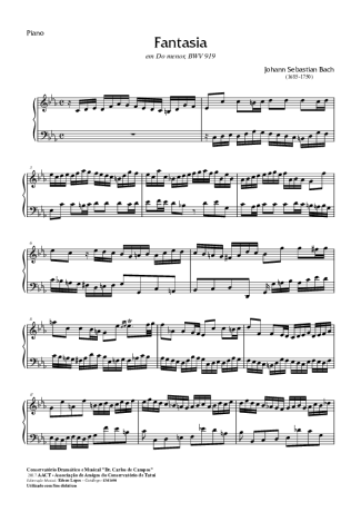 Bach  score for Piano