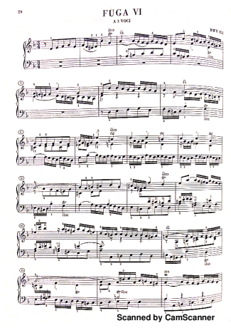 Bach  score for Piano