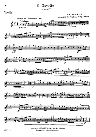 Bach  score for Violin