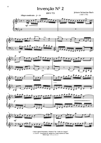 Bach  score for Piano